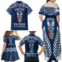 personalised-kia-kaha-te-reo-maori-family-matching-off-shoulder-maxi-dress-and-hawaiian-shirt-hei-tiki-mix-koru-navy-blue