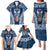 Personalised Kia Kaha Te Reo Maori Family Matching Puletasi Dress and Hawaiian Shirt Hei Tiki Mix Koru - Navy Blue LT7 - Polynesian Pride