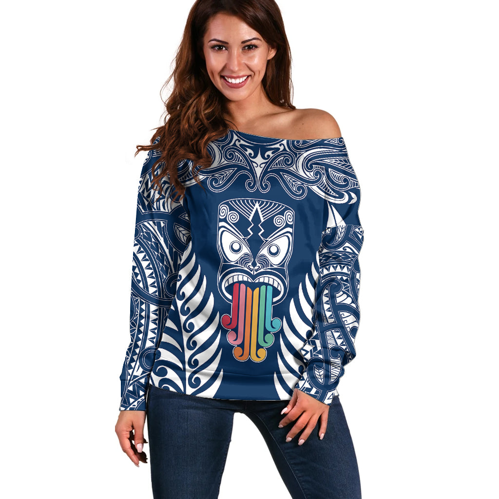 personalised-kia-kaha-te-reo-maori-off-shoulder-sweater-hei-tiki-mix-koru-navy-blue