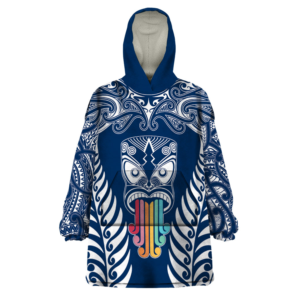 personalised-kia-kaha-te-reo-maori-wearable-blanket-hoodie-hei-tiki-mix-koru-navy-blue