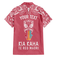 Personalised Kia Kaha Te Reo Maori Kid Hawaiian Shirt Hei Tiki Mix Koru - Pink LT7 - Polynesian Pride