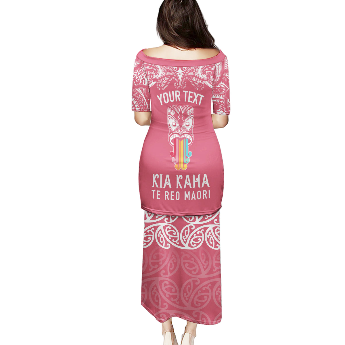 Personalised Kia Kaha Te Reo Maori Puletasi Hei Tiki Mix Koru - Pink LT7 - Polynesian Pride