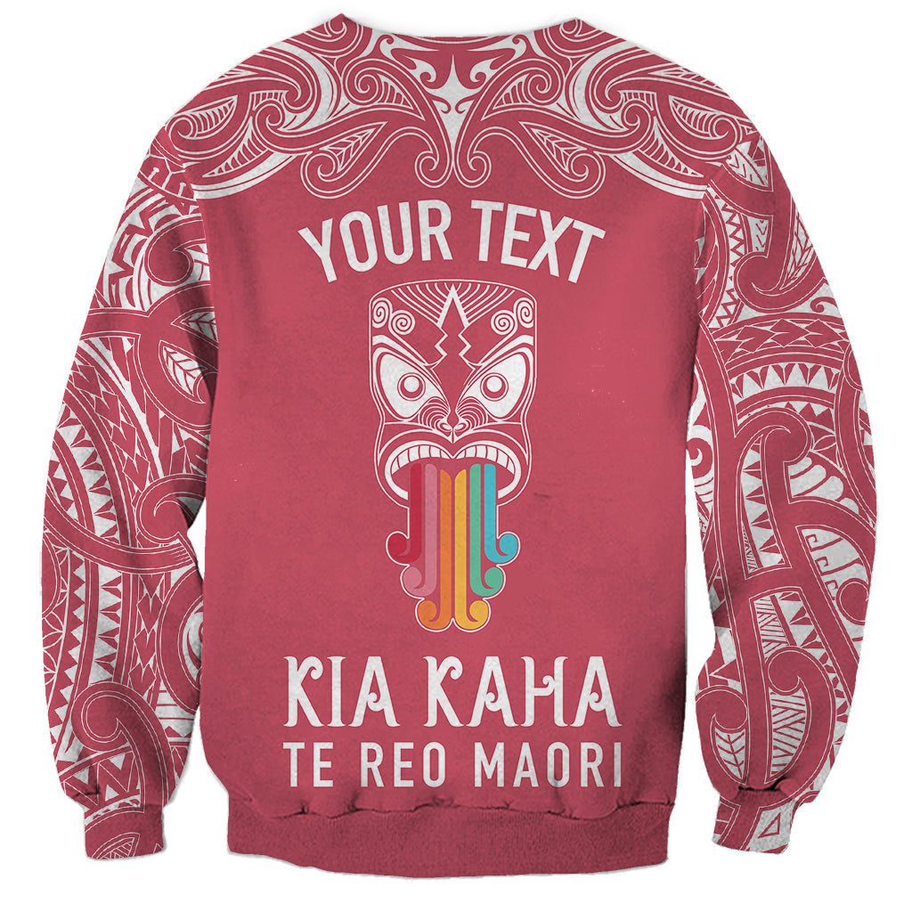 Personalised Kia Kaha Te Reo Maori Sweatshirt Hei Tiki Mix Koru - Pink LT7 - Polynesian Pride