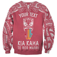 Personalised Kia Kaha Te Reo Maori Sweatshirt Hei Tiki Mix Koru - Pink LT7 - Polynesian Pride