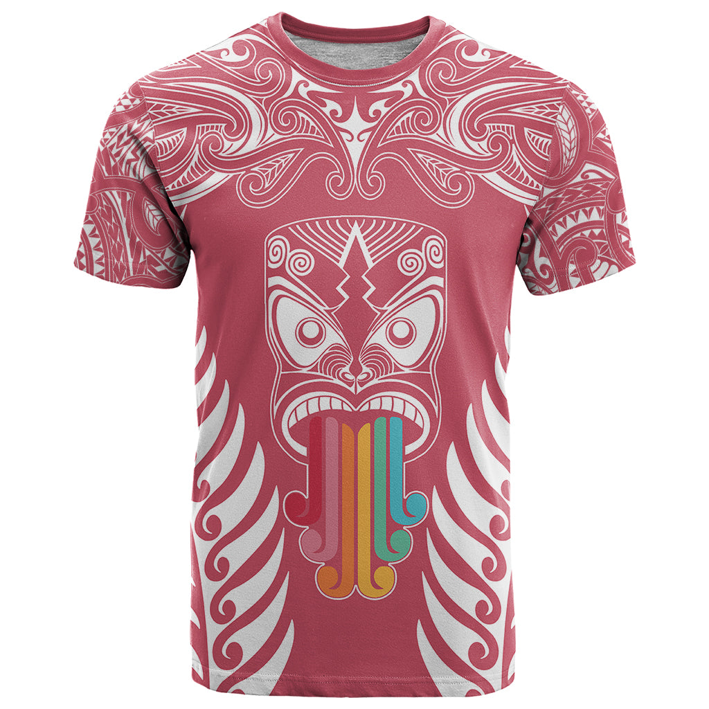 Personalised Kia Kaha Te Reo Maori T Shirt Hei Tiki Mix Koru - Pink LT7 Pink - Polynesian Pride