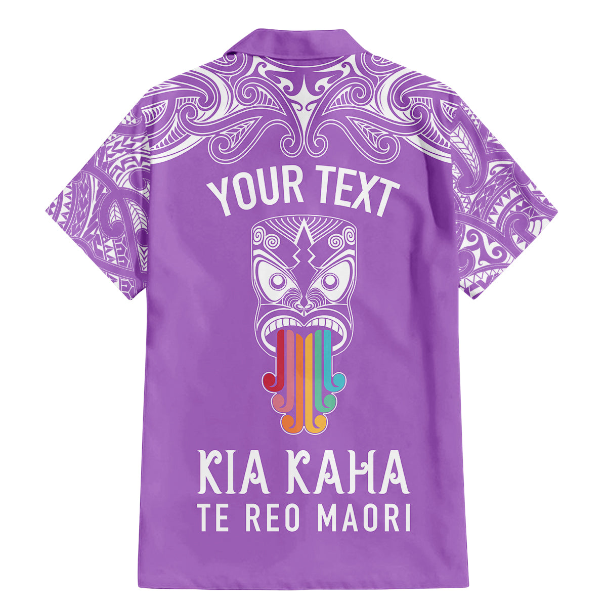 personalised-kia-kaha-te-reo-maori-family-matching-mermaid-dress-and-hawaiian-shirt-hei-tiki-mix-koru-purple