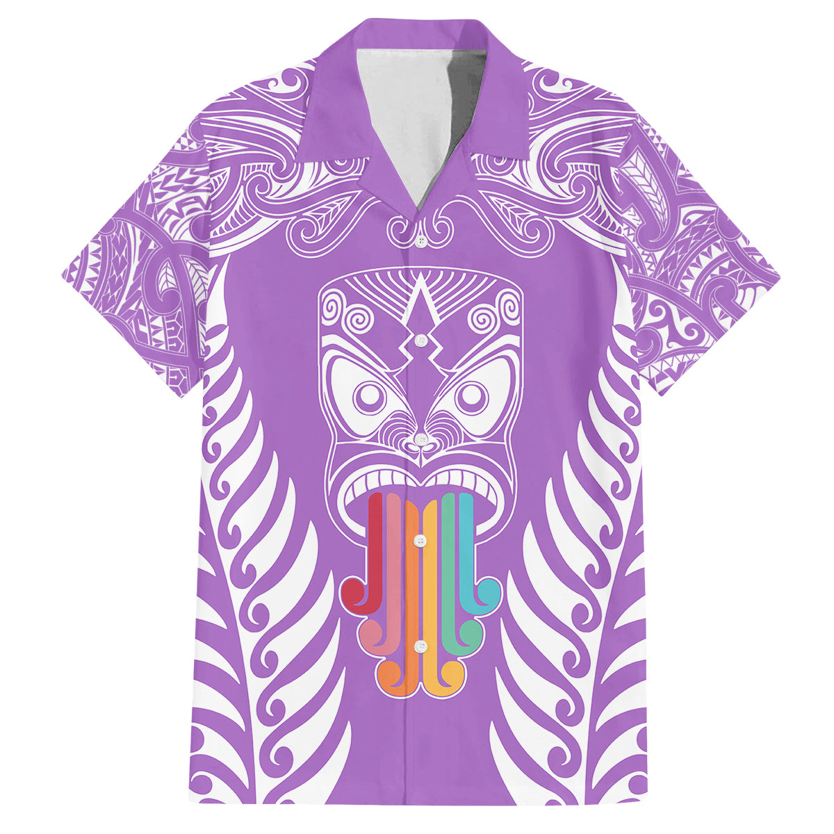 personalised-kia-kaha-te-reo-maori-family-matching-off-shoulder-maxi-dress-and-hawaiian-shirt-hei-tiki-mix-koru-purple