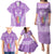 Personalised Kia Kaha Te Reo Maori Family Matching Puletasi Dress and Hawaiian Shirt Hei Tiki Mix Koru - Purple LT7 - Polynesian Pride