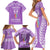 personalised-kia-kaha-te-reo-maori-family-matching-short-sleeve-bodycon-dress-and-hawaiian-shirt-hei-tiki-mix-koru-purple