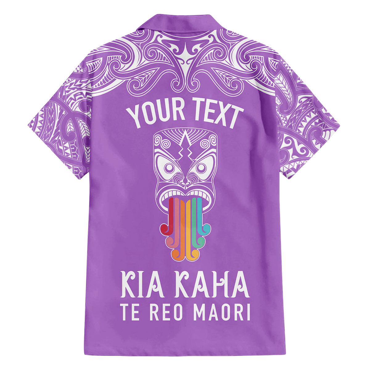 personalised-kia-kaha-te-reo-maori-family-matching-summer-maxi-dress-and-hawaiian-shirt-hei-tiki-mix-koru-purple