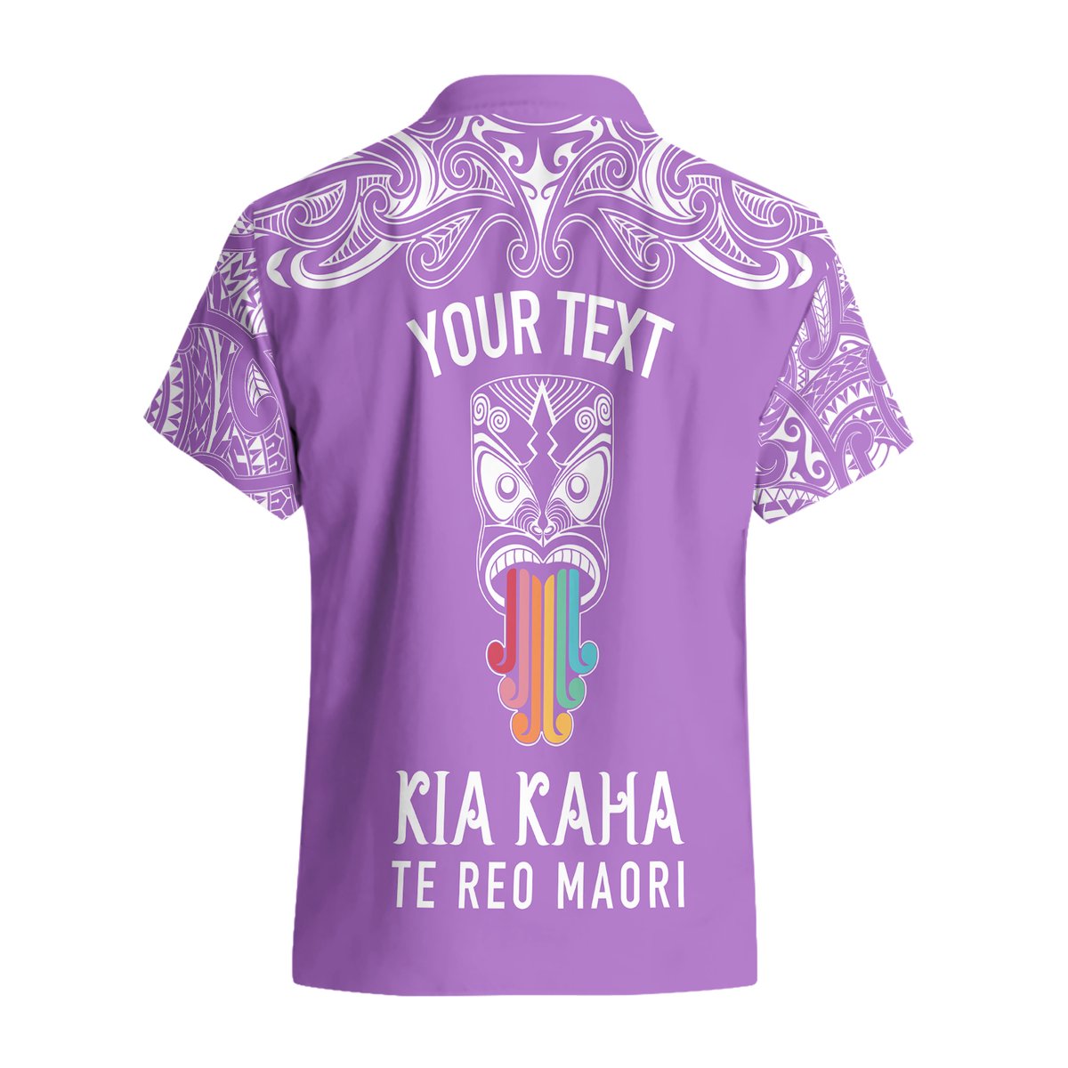 Personalised Kia Kaha Te Reo Maori Hawaiian Shirt Hei Tiki Mix Koru - Purple LT7 - Polynesian Pride