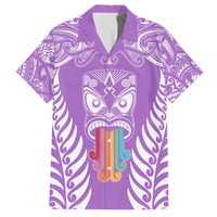 Personalised Kia Kaha Te Reo Maori Kid Hawaiian Shirt Hei Tiki Mix Koru - Purple LT7 Kid Purple - Polynesian Pride