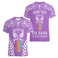 personalised-kia-kaha-te-reo-maori-women-v-neck-t-shirt-hei-tiki-mix-koru-purple