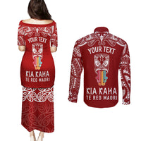 personalised-kia-kaha-te-reo-maori-couples-matching-puletasi-dress-and-long-sleeve-button-shirts-hei-tiki-mix-koru-red