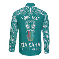 personalised-kia-kaha-te-reo-maori-long-sleeve-button-shirt-hei-tiki-mix-koru-teal