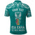 Personalised Kia Kaha Te Reo Maori Polo Shirt Hei Tiki Mix Koru - Teal LT7 - Polynesian Pride