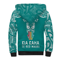 Personalised Kia Kaha Te Reo Maori Sherpa Hoodie Hei Tiki Mix Koru - Teal LT7 - Polynesian Pride