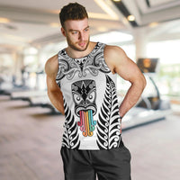 Personalised Kia Kaha Te Reo Maori Men Tank Top Hei Tiki Mix Koru - White LT7 - Polynesian Pride