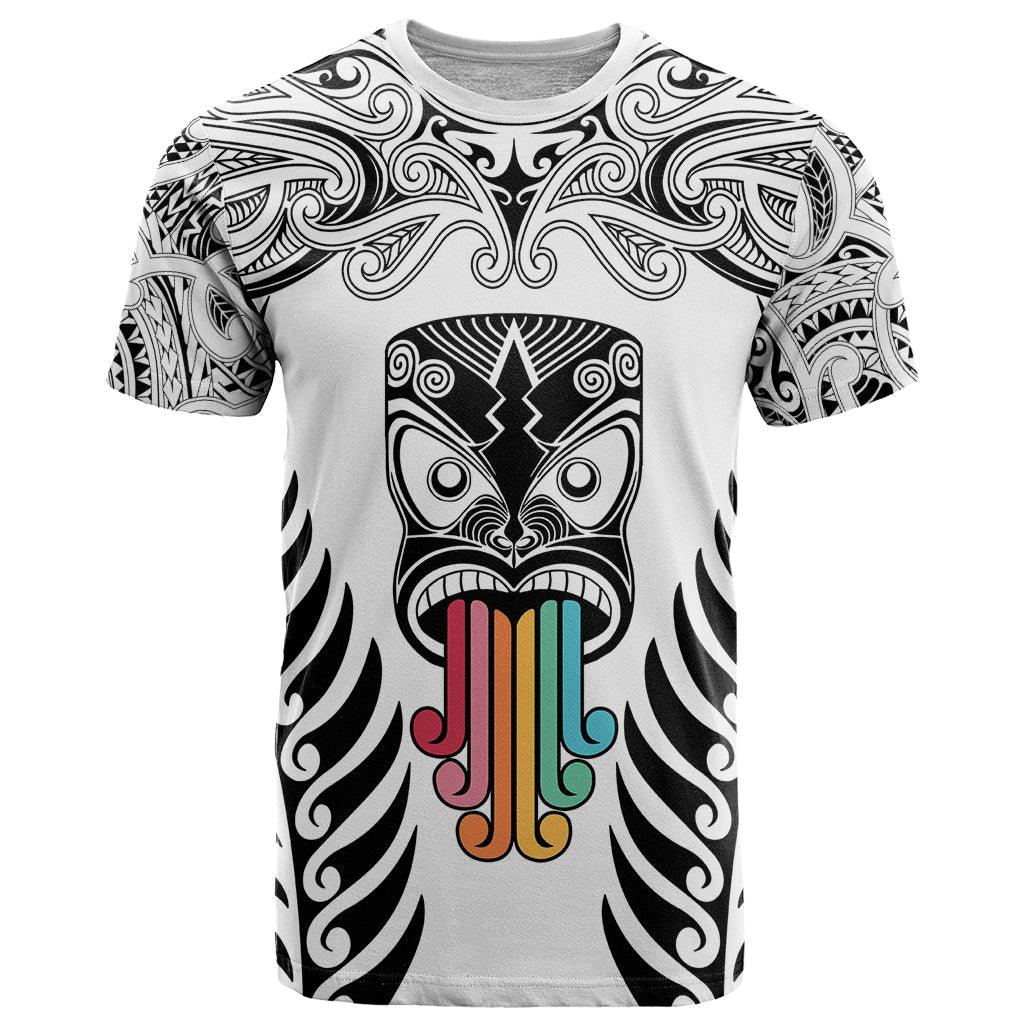 Personalised Kia Kaha Te Reo Maori T Shirt Hei Tiki Mix Koru - White LT7 White - Polynesian Pride