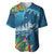 Outrigger Canoe Blue Baseball Jersey On The Waves