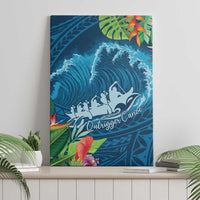 Outrigger Canoe Blue Canvas Wall Art On The Waves LT7 - Polynesian Pride