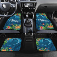 Outrigger Canoe Blue Car Mats On The Waves LT7 Set 4pcs Blue - Polynesian Pride