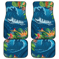 Outrigger Canoe Blue Car Mats On The Waves LT7 - Polynesian Pride