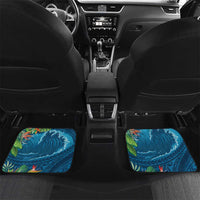 Outrigger Canoe Blue Car Mats On The Waves LT7 Set 2pcs - Back Blue - Polynesian Pride