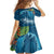 Outrigger Canoe Blue Family Matching Long Sleeve Bodycon Dress and Hawaiian Shirt On The Waves