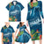 Outrigger Canoe Blue Family Matching Long Sleeve Bodycon Dress and Hawaiian Shirt On The Waves