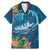 Outrigger Canoe Blue Family Matching Mermaid Dress and Hawaiian Shirt On The Waves