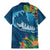 Outrigger Canoe Blue Family Matching Mermaid Dress and Hawaiian Shirt On The Waves