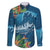 Outrigger Canoe Blue Family Matching Mermaid Dress and Hawaiian Shirt On The Waves