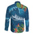 Outrigger Canoe Blue Family Matching Mermaid Dress and Hawaiian Shirt On The Waves