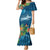 Outrigger Canoe Blue Family Matching Mermaid Dress and Hawaiian Shirt On The Waves