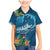 Outrigger Canoe Blue Family Matching Mermaid Dress and Hawaiian Shirt On The Waves