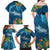 Outrigger Canoe Blue Family Matching Off Shoulder Maxi Dress and Hawaiian Shirt On The Waves