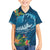 Outrigger Canoe Blue Family Matching Short Sleeve Bodycon Dress and Hawaiian Shirt On The Waves