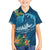 Outrigger Canoe Blue Family Matching Summer Maxi Dress and Hawaiian Shirt On The Waves