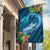 Outrigger Canoe Blue Garden Flag On The Waves