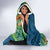 Outrigger Canoe Blue Hooded Blanket On The Waves