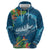 Outrigger Canoe Blue Hoodie On The Waves