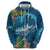 Outrigger Canoe Blue Hoodie On The Waves