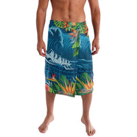 Outrigger Canoe Blue Lavalava On The Waves LT7 Blue - Polynesian Pride