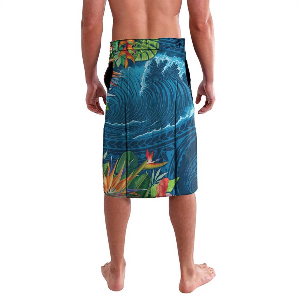 Outrigger Canoe Blue Lavalava On The Waves LT7 - Polynesian Pride