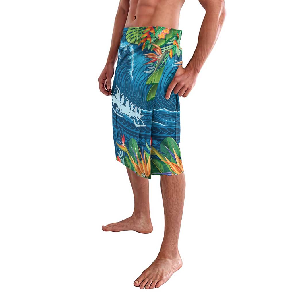 Outrigger Canoe Blue Lavalava On The Waves LT7 - Polynesian Pride