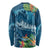 Outrigger Canoe Blue Long Sleeve Shirt On The Waves