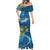 Outrigger Canoe Blue Mermaid Dress On The Waves