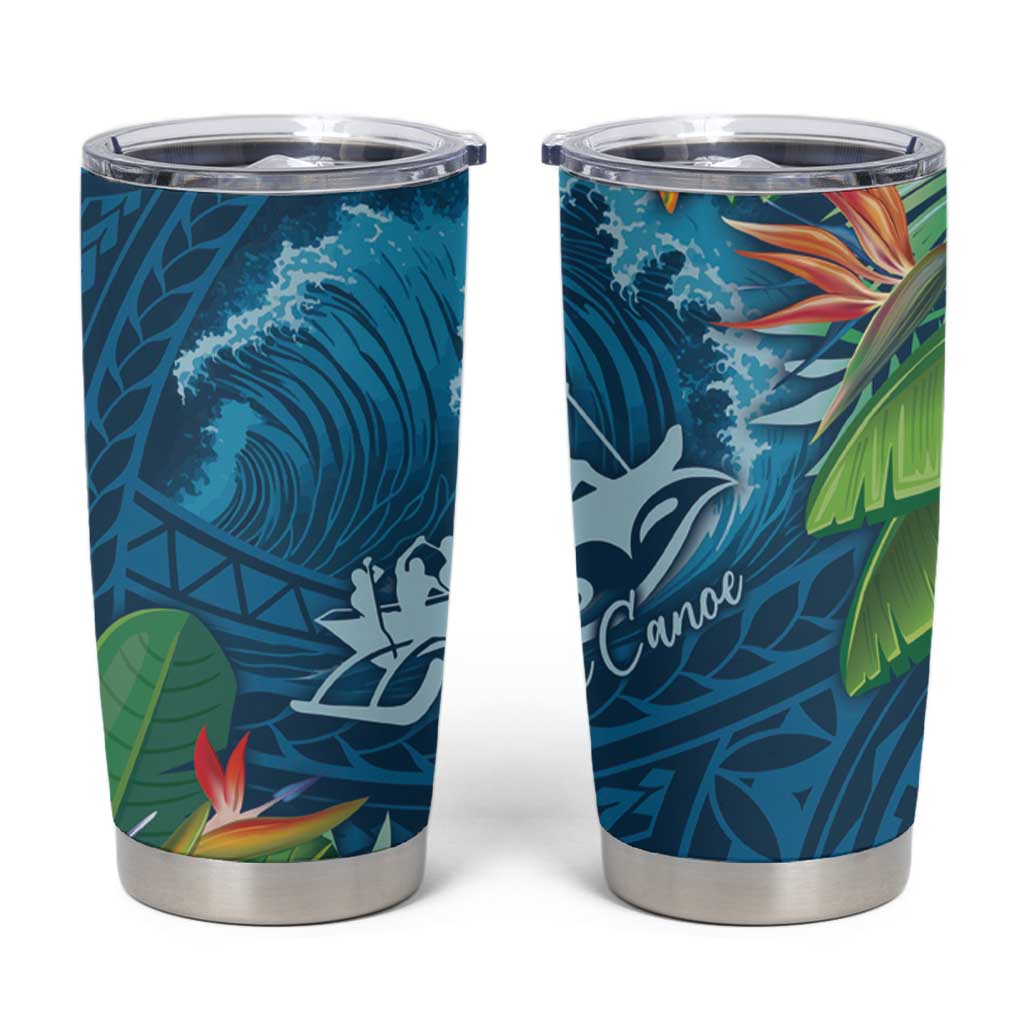 Outrigger Canoe Blue Tumbler Cup On The Waves LT7 Blue - Polynesian Pride