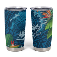 Outrigger Canoe Blue Tumbler Cup On The Waves LT7 Blue - Polynesian Pride